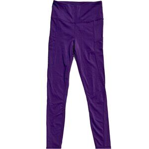 Ouges Size S Purple High Waisted Yoga Pants With Pockets